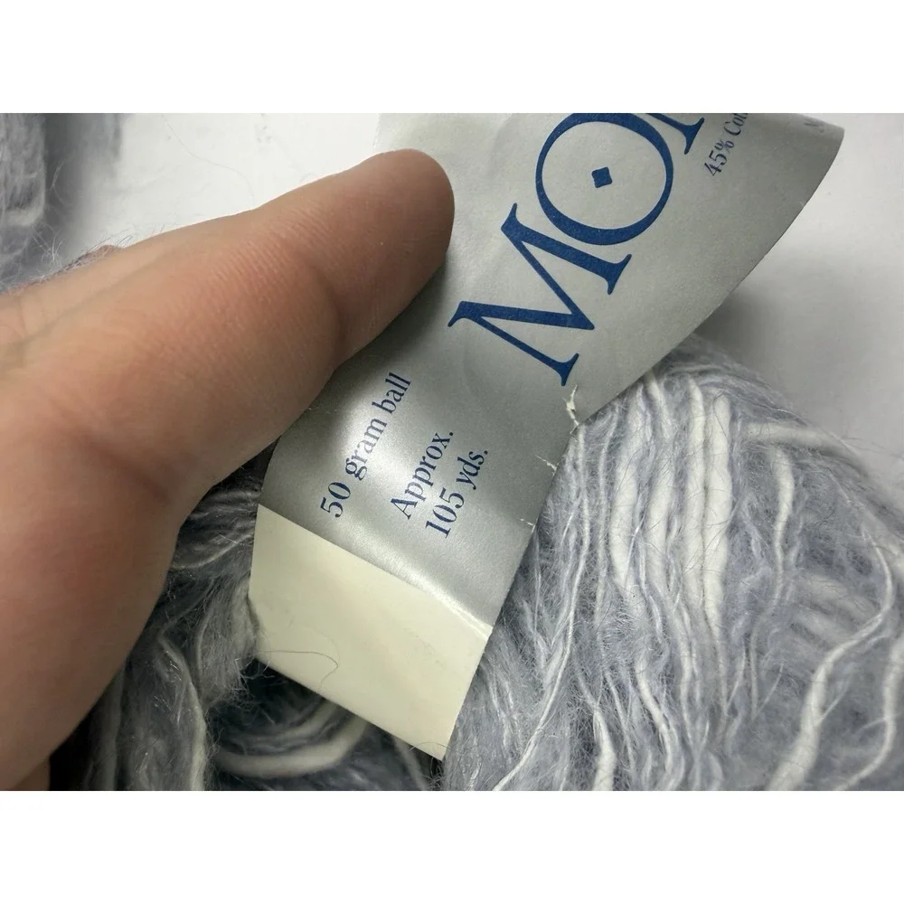 Brunswick Yarns MONTEREY Mohair Blend Yarn Silver Grey Lot Of 9 - 2 Dye‎ Lots